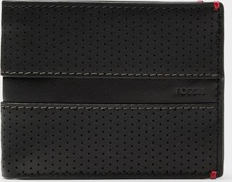 Fossil Mens Perforated leather wallet