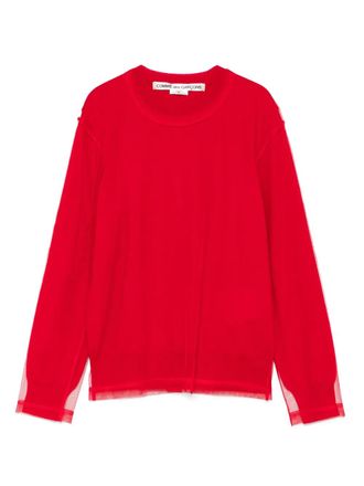 Comme Des Gar&ccedil;ons layered top - women - Wool/Nylon - S