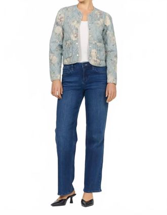 Dear John Denim Kit Floral Quilted Denim Jacket In Sea Glass Garden