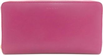 Gucci Pink Leather Long Wallet (Bi-Fold) (Pre-Owned)