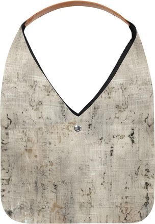 Generic White Vintage Mottled Texture Reusable Lightweight Grocery Bags - Foldable Into Compact Pouch, Washable & Sturdy, Multipurpose for Shopping and Travel