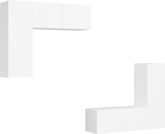 vidaXL Vidaxl - 4 Piece tv Cabinet Set White Engineered Wood