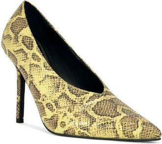 Azalea Wang Patricc Pump in Yellow Snake at Nordstrom, Size 7.5