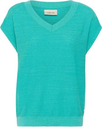 Cream Jersey de cuello pico - Knitwear - Mujer - Verde - XS