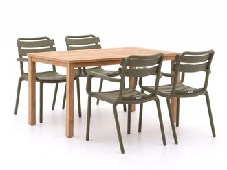 Forza Furniture Forza Vico/Liverpool 145cm dining tuinset 5-delig stapelbaar