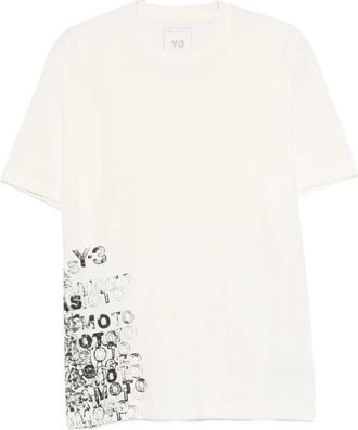 Yohji Yamamoto White Crewneck Printed T-Shirt