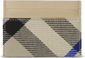 Burberry checked leather cardholder - women - Lambskin/Polyester/Cotton/Polyurethane/Cotton - One Size - Neutrals