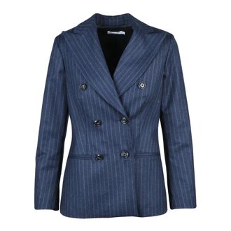 Barba Giacca doppiopetto - Dames - Jassen - Blauw - Maat: 2XS Wol