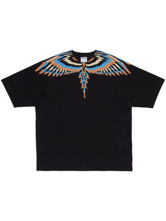 Marcelo Burlon Optical Wings-print cotton T-shirt - Black