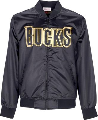 Mitchell & Ness Milwaukee Bucks NBA Satijnen Jas - Heren - Bomber jackets - Zwart - XL - Satijn - Jassen