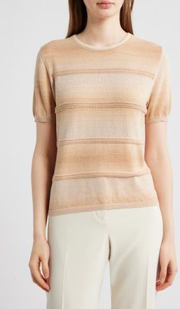 Kobi Halperin Hayden Pointelle Stripe Ombr&eacute; Sweater in Natural Multi at Nordstrom, Size Xx-Large