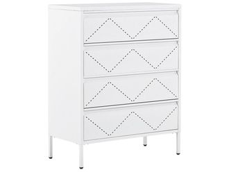 Beliani C&oacute;moda Metal Blanco