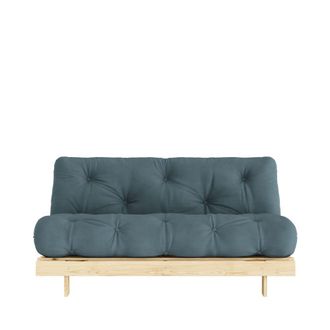 Karup Design Sof&aacute; cama de 160x200cm en madera natural y tela - Aceite azul