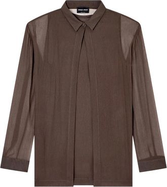 Giorgio Armani Top in seta a doppio strato - Marrone