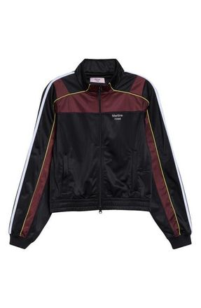Martine Rose Shrunken Track Jacket in Black Burgundy at Nordstrom, Size X-Large