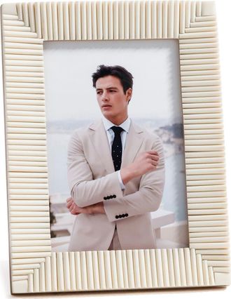 Zodax Nubia Ribbed 5.5 x 7.5 Photo Frame in Ivory at Nordstrom Rack