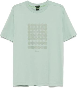 BOSS logo-print T-shirt - men - Cotton - 3XL - Green