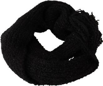 Dolce & Gabbana Zwart Gebreid Wrap Shawl Sjaal - Dames - Wintersjaals - Zwart - ONE Size - Wol - Accessoires
