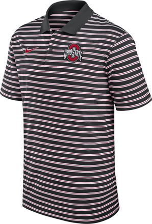Nike Ohio State Buckeyes Primetime Victory Striped Nike Mens Dri-FIT College Polo in Black | CLF24PO02LXQX7-OHI