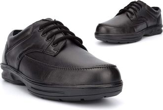 Generic Mens Wide Fit Shoes Mens Leather Shoes Mens Shoes Mens Casual Shoes Mens Comfort Shoes Size 13 Shoes Mens Office Shoes Genuine Leather Upper Black (EE