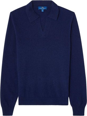 Robert Talbott 100% Cashmere Parsons Johnny Collar Sweater
