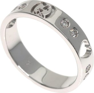 Gucci Icon White Gold (18K) Band Ring (Pre-Owned)