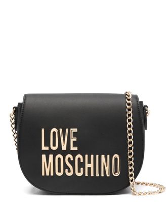 Love Moschino logo-lettering faux-leather crossbody bag - women - Polyurethane - OS - Black