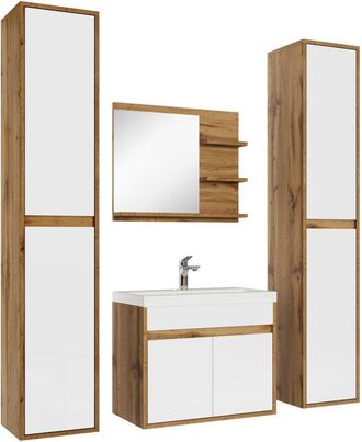 Badplaats Conjunto De Muebles De Ba&ntilde;o India Xl 60 X 35 Cm - Roble Con Blan