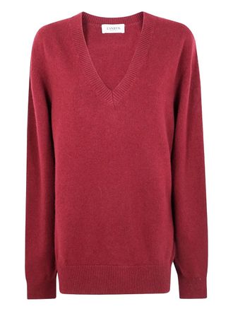Laneus v-neck merino-wool sweater - men - Merino - 54 - Red
