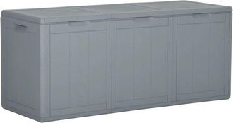 vidaXL Caja de almacenaje para jardín 270 l pp aspecto madera gris Vidaxl