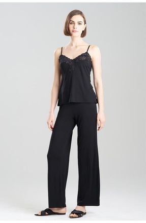Natori Feathers Essentials Lenzing Ecovero Viscose Lace Cami PJ in Black at Nordstrom, Size X-Large