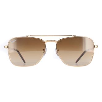 Ray-Ban Vierkant Unisex Goud Bruin Gradiënt RB3636 New Caravan