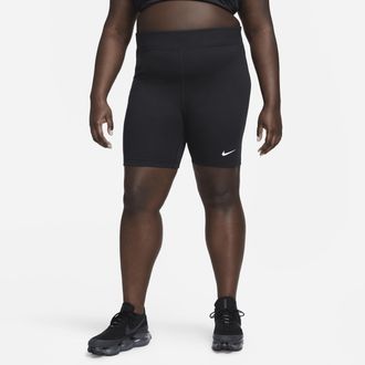 Nike Womens Nike Sportswear Classic High-Waisted 8 Biker Shorts (Plus Size) in Black | FB3102-010