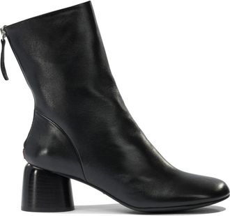 Halmanera Zwarte enkellaarsjes voor vrouwen - Dames - Laarzen met Hak - Zwart - 40 EU - Leer - Schoenen