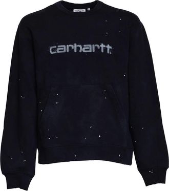 Carhartt Work in Progress Heavy Cotton Sweatshirt - Heren - Sweatshirts - Blauw - S - Katoen - Hoodies & sweatvesten
