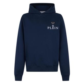 Philipp Plein Hoodies & sweatvesten, Heren, Blauw, M, Katoen, Hoodie Sweatshirt