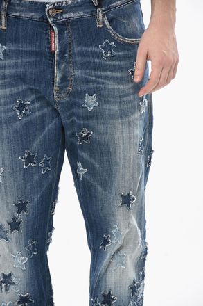 Dsquared2 Stretch Cotton Jeans ROADIE with All-Over Stars 22cm Dsquared2