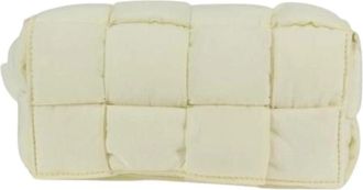 Bottega Veneta Pre-owned Nylon Schoudertas - Dames - Vintage Clutch - Wit - ONE Size - Nylon - Vintage