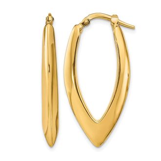 Diamond2Deal 14k Yellow Gold Oval Shape Hoop Earrings