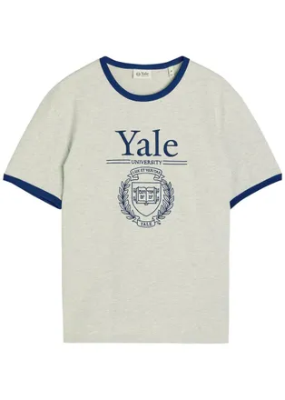 GANT Yale-embroidered Cotton T-shirt - Grey - XL