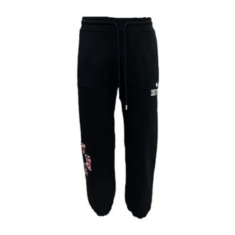 Marcelo Burlon Sweatpants, male, Black, Size: XL Slim Fit Trousers
