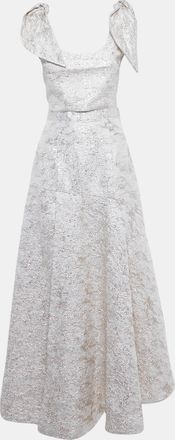 Bambah White Jacquard Camelia Top & Skirt Set