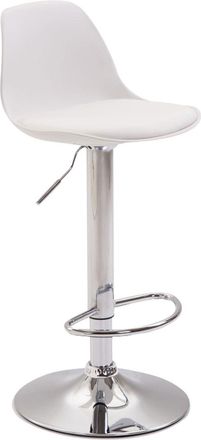 Clp Clp - Taburete Kiel Estructura De Pl&aacute;stico & Asiento De Polipiel Cromado Blanco