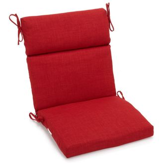 Blazing Needles 22-inch by 45-inch Spun Polyester Solid Outdoor Squared Seat/ Back Chair Cushion, Paprika