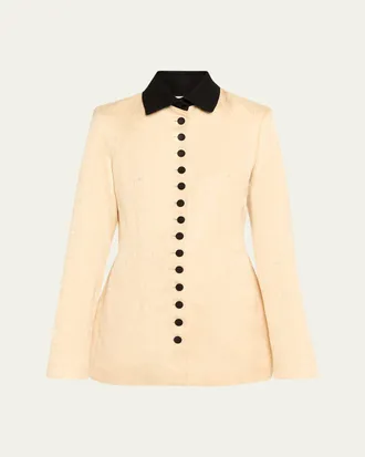 Rosie Assoulin Row Row Row Your Buttons Jacquard Jacket