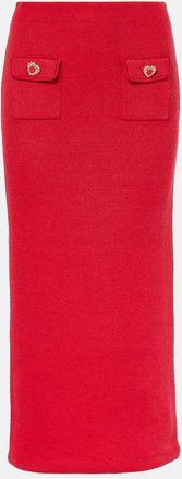 Self Portrait Embellished knitted midi skirt