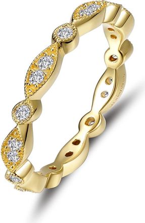 Lafonn Simulated Diamond Milgrain Eternity Band Ring in Gold/White at Nordstrom Rack, Size 7