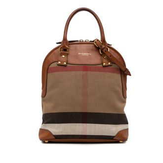 Burberry Nova Check Canvas Leren Schoudertas