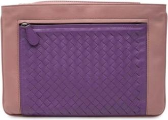 Bottega Veneta Pre-owned Clutches, female, Purple, Size: ONE SIZE Pre-owned Leather Clutch
