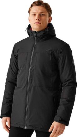 Regatta Mens Larrick II Waterproof Jacket - Black/Red Ochre - M